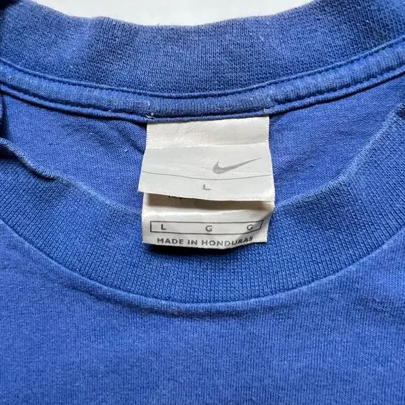 Vintage Y2k Nike Air Basketball Swoosh T Shirt Blue Team Silver Tag Hooper Star - Picture 2 of 8